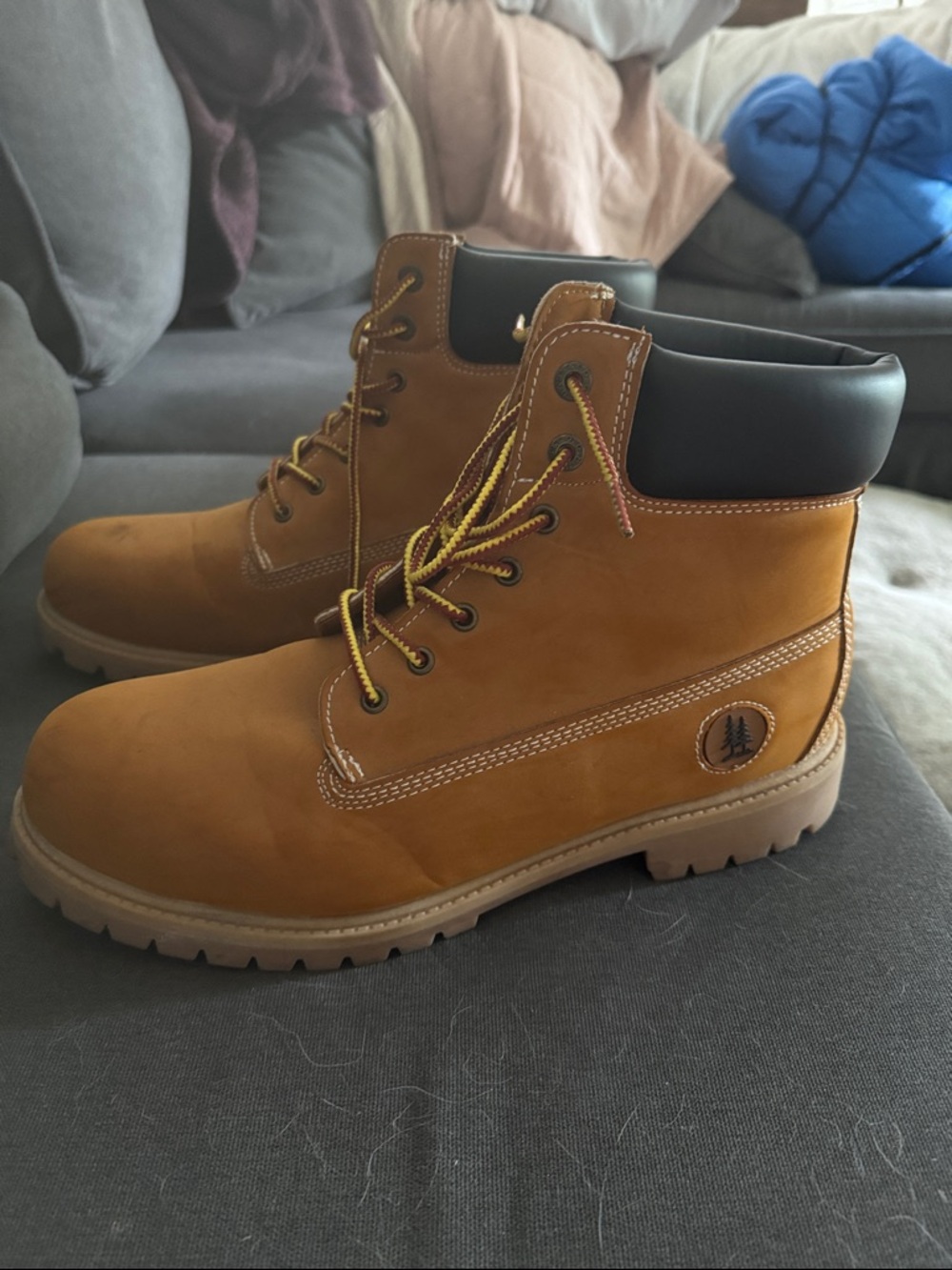Men's Tan Work-Style Lace-Up Boots